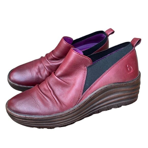 Bionica Wine Leather Dimensional Wedge Comfort Shoe Women’s size 10 - Picture 14 of 14